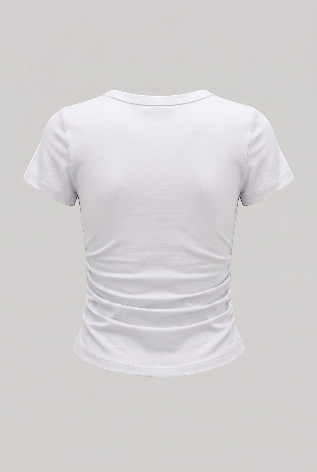 SOLAのホワイトコットン製プリーツウエストブラトップTシャツ、背面からのビュー